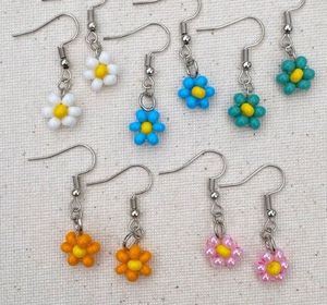 Sunflower Beaded Dangle Earrings
