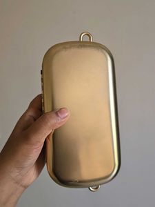 ZARA Unisex Gold Metal Sling Bag