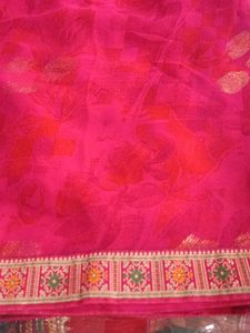 Pink Floral Saree