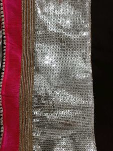 Stylish Sequin &amp; Pink Saree
