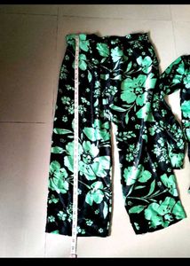 neon floral print coord set