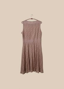 Dusty Rose Lace Fit &amp; Flare Dress