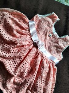 Cute Peach Baby Dress