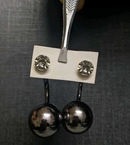 Stylish Dual Ball Statement Earrings – Used, Good