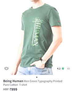 Light Green ✅Branded Being Human T Shirt