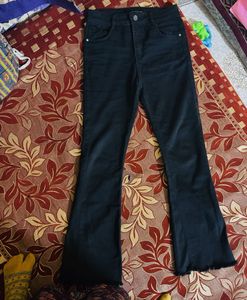 Black Flared Denim Jeans