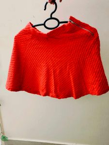 H&amp;M Red Quilted Mini Skirt