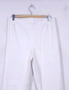 White Ankle Length Embroidered Salwar(Women's)