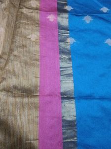 Pink And Teal Two Coloured Saree