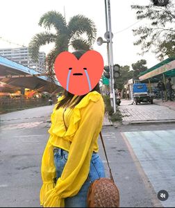 Yellow Ruffle Sleeve Top