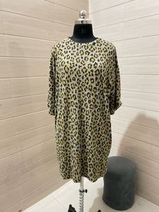 Marks & Spencer Woolen Leopard Print T-Shirt Dress