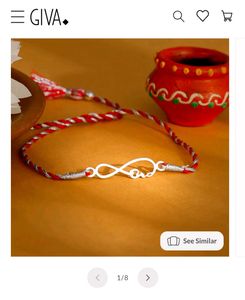 Giva Ring And Rakhi Silver