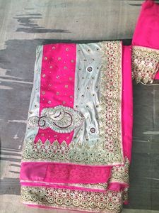 Beautiful Saree 😍 With Heavy Work Offer Accepted