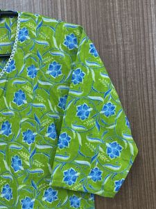Green Floral Kurta