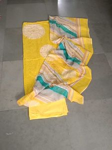 Yellow Printed Salwar Suit