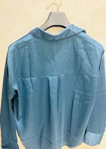 Silky Teal Button-Down Shirt