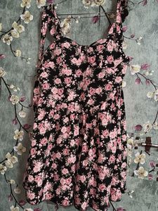 Lack Floral Corset Mini Cute Dress