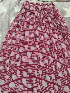 Striped Polka Dot Maxi Skirt