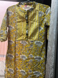 Mustard Kurti And Skirt Set