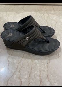 Black Heels - Adda Brown Slip Ons