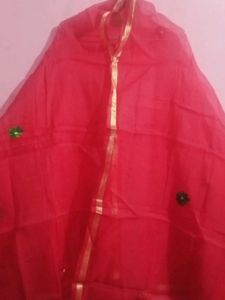 Red Net Dupatta