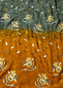 new 2 colour sari with blouse piece