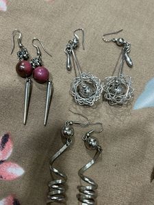 Unique Silver Drop Earrings