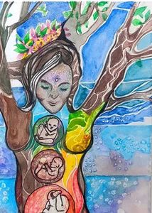Watercolor Pregnancy Art Print