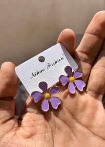 Korean Metal Flower Eaarrings