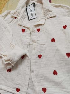 Mango Heart Print Shirt