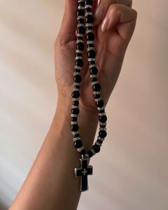Black Grace Cross Necklace 🖤✨