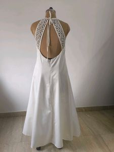 White Lace Halter Dress