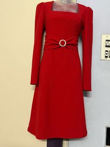 Pintrest glitter Vintage Red Midi Dress