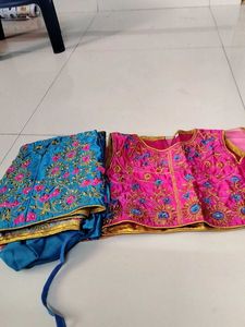 Pink Blue Lehenga Set...