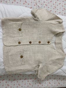 Viral Buttoned Top In Khakhi Color