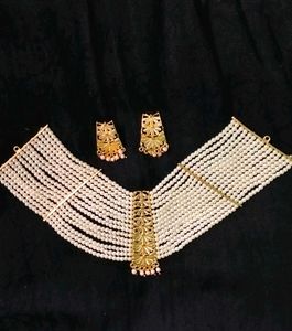 Pearl Necklace &amp; Earring Set