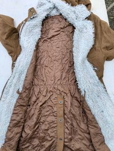 Brown Sherpa Lined Hooded Jacket