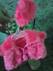 Pink Fuzzy Bolero Shrug