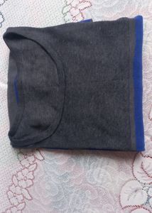 Gray and Blue Trimmed T-Shirt