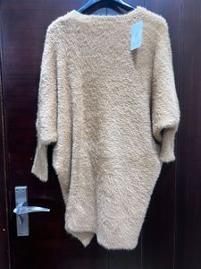 Stylish Beige Knit Tunic Top