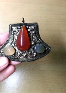 Vintage Gemstone Boho Pendant