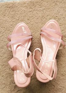Pink Glitter Strap Sandals