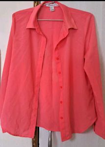 Forever 21 Coral- Pink Shirt