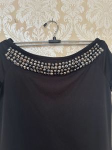 Black Embellished Mini Dress