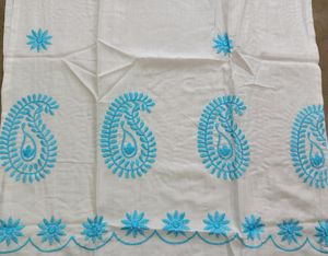 New White kurti With Thread Work