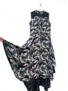 Abstract Print Sleeveless Dress