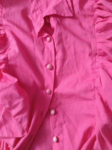 Hot Pink Ruffle Blouse