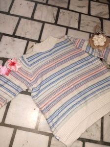 Striped Knit Pullover Sweater