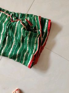 Green Striped Dupatta