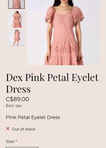 Korean Peach Cotton Schiffli Dress